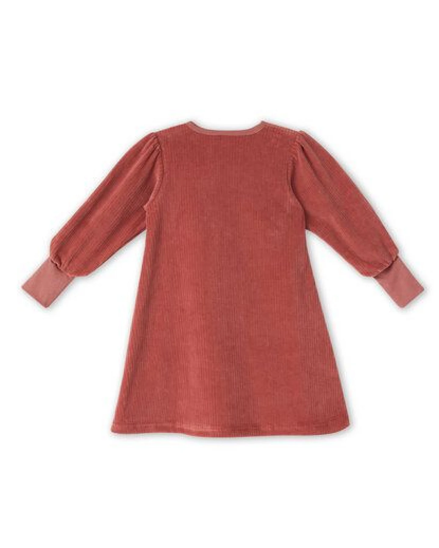 Leela Cotton Nachhaltiges Kinder Langarmkleid aus Cordstoff – 100% Bio Baumwolle Langarm-Kleid für Mädchen, Strickkleid mit Rundhalsausschnitt – Ansicht 2