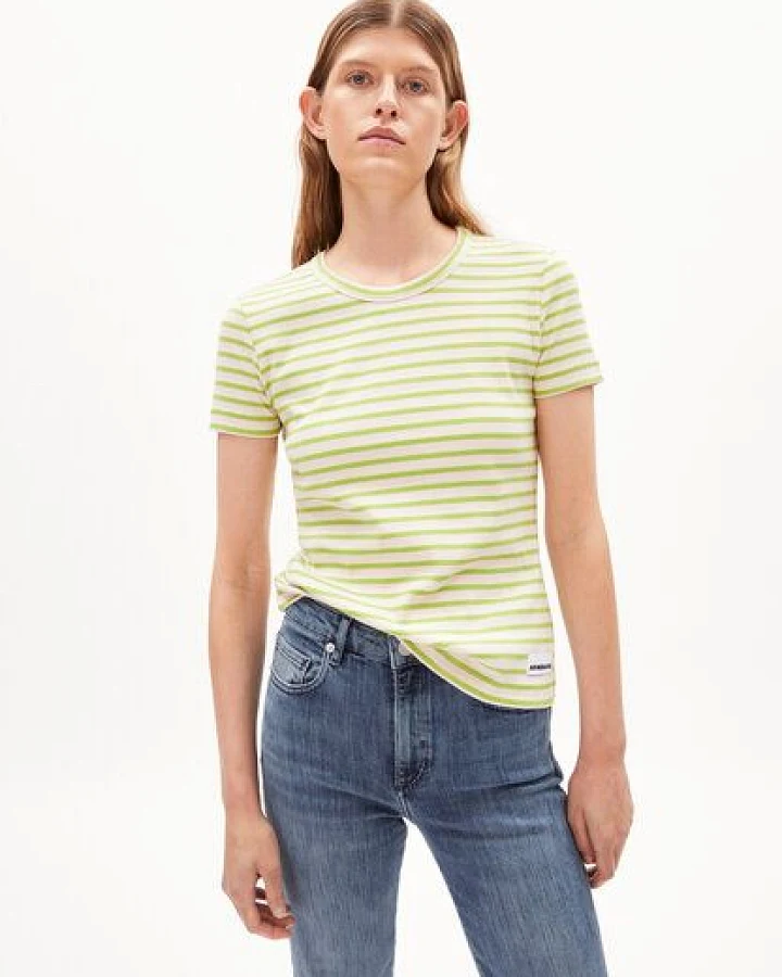 ARMEDANGELS KARDAA STRIPES Damen Ripp-T-Shirt Regular Fit aus Bio-Baumwoll Mix