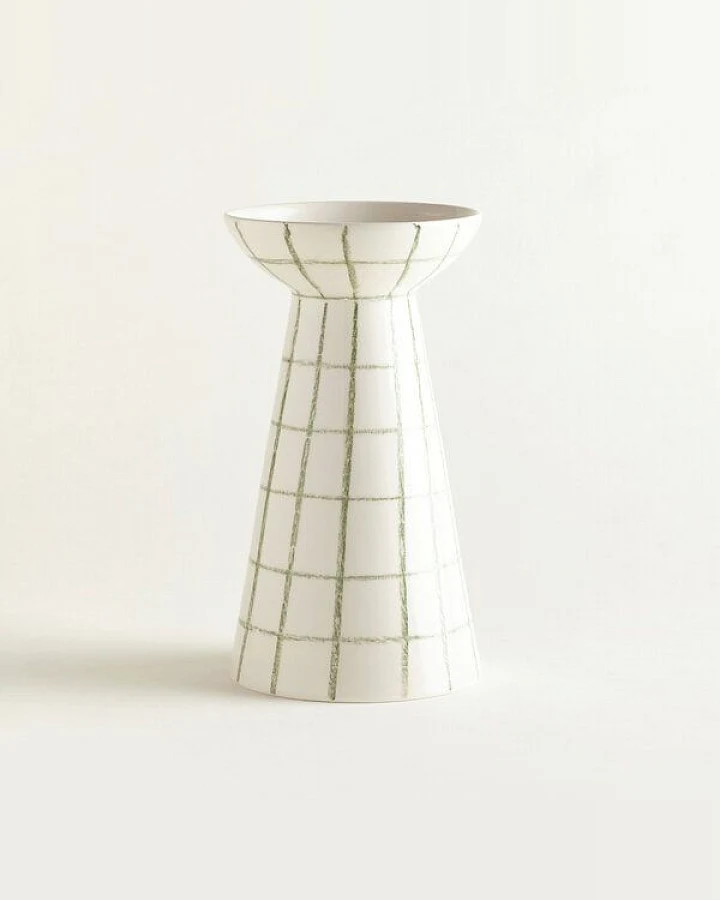 onomao Handgemalte Vase 'Duarte' aus Steinzeug