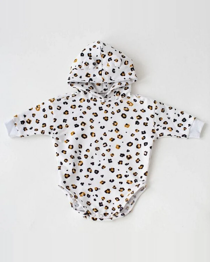 Baby Hoodie *Leopard weiß* Bio Baumwolle