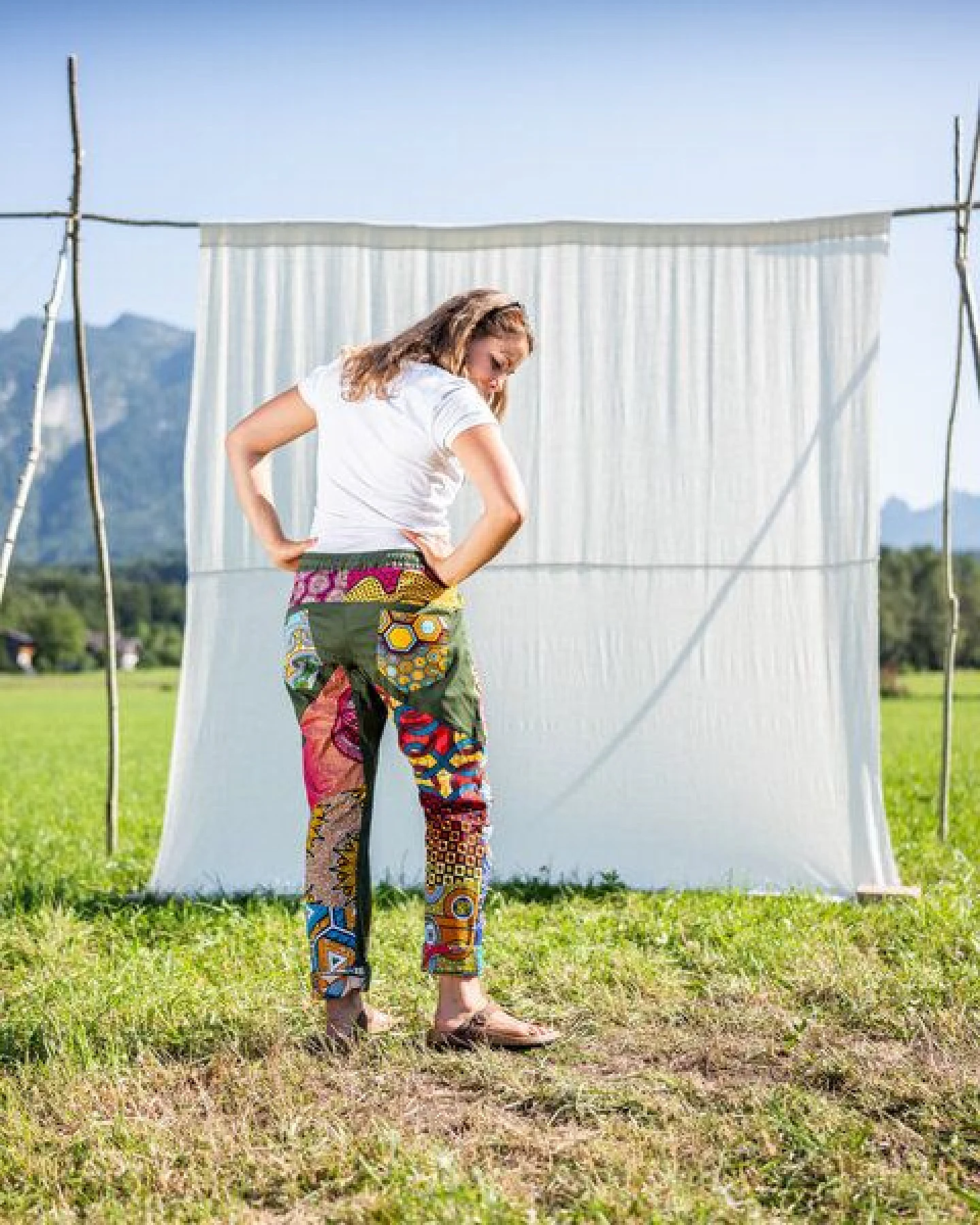 JUAdesign Sommer Hose - BAGGY Damen, bunt, bequem, baggy eben – Ansicht 2