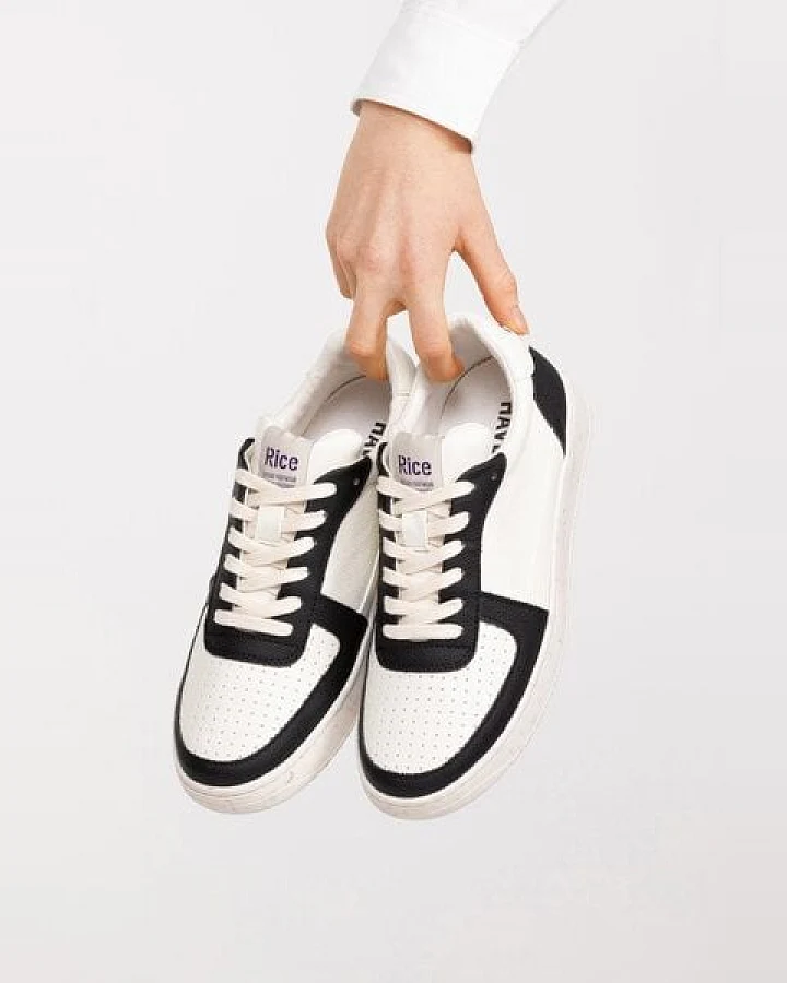 RICE Sneaker Vegan Unisex - OPEN21 Black Ecru