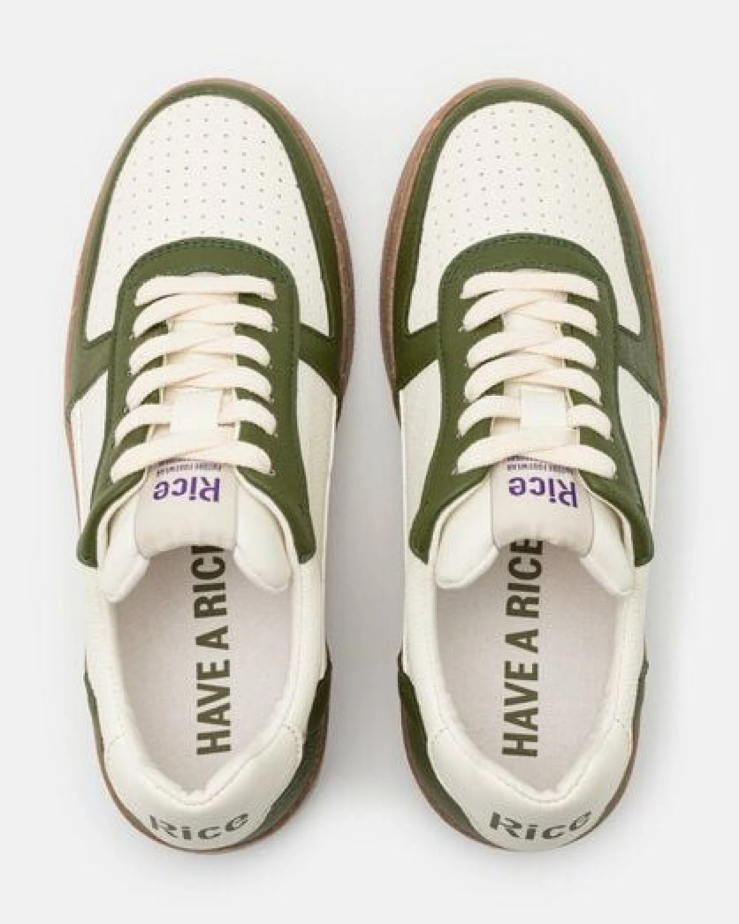 RICE Sneaker Vegan Unisex - OPEN21 Green Ecru – Ansicht 3