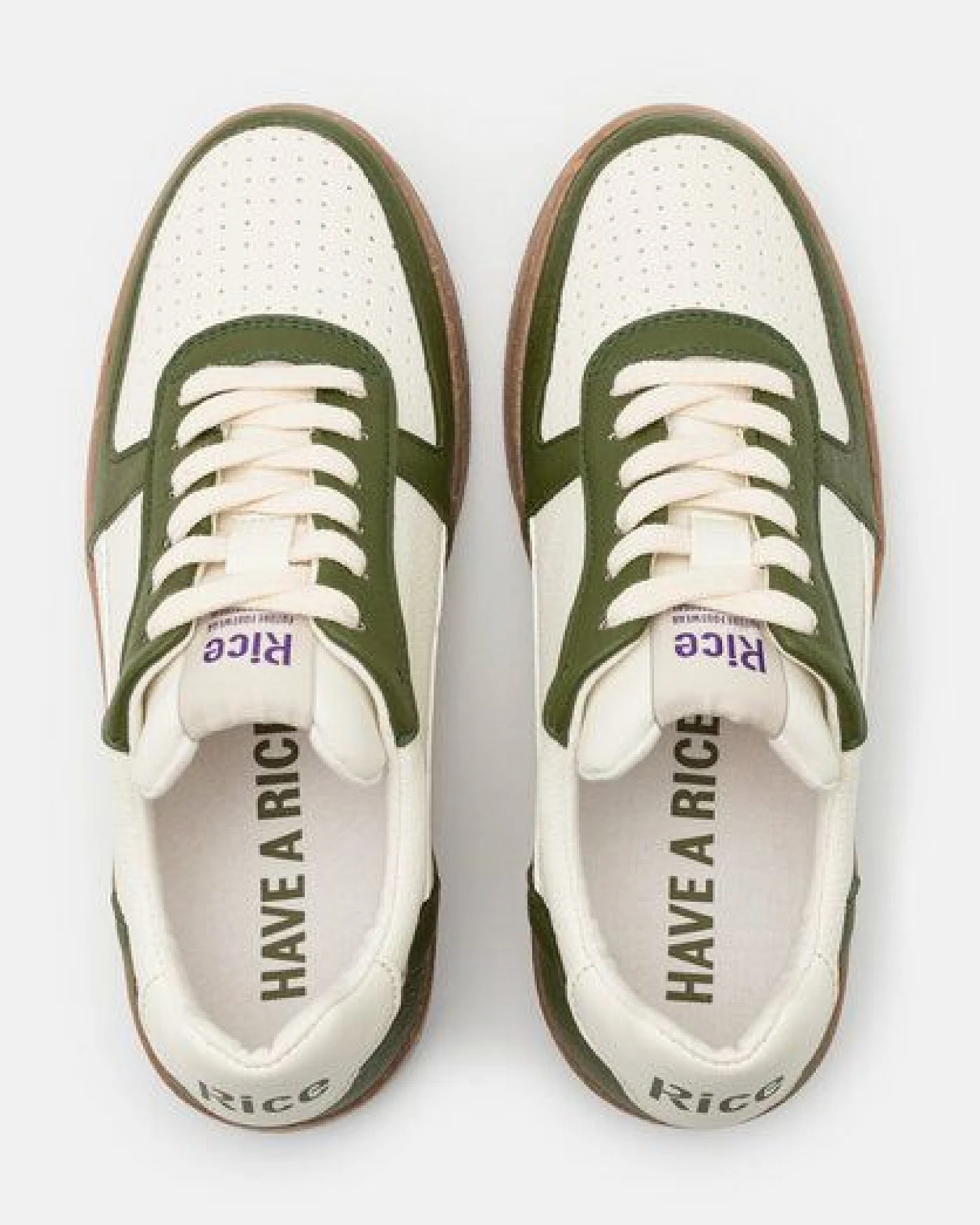 RICE Sneaker Vegan Unisex - OPEN21 Green Ecru – Ansicht 3