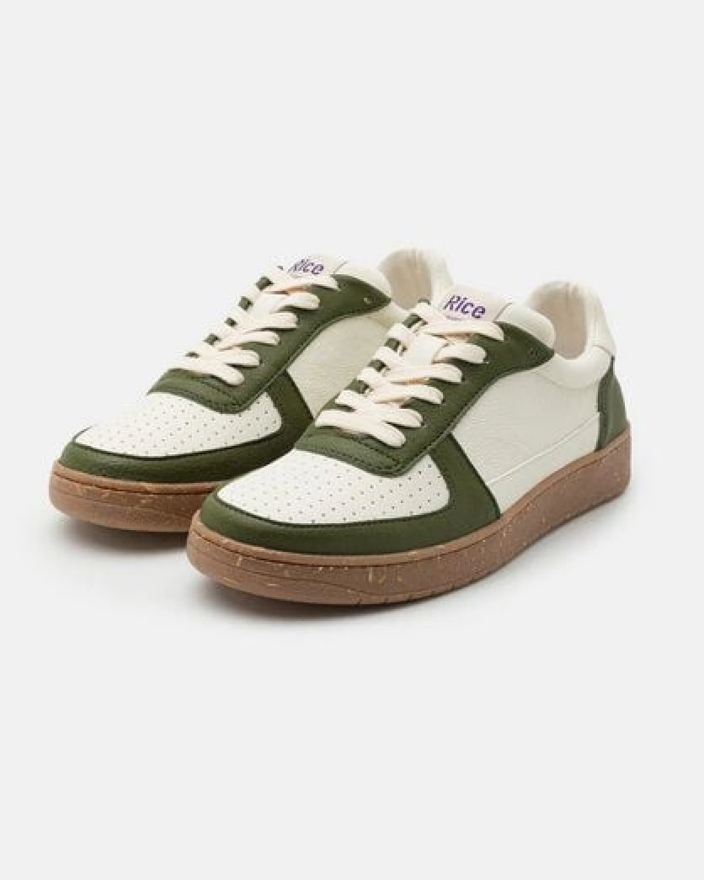 RICE Sneaker Vegan Unisex - OPEN21 Green Ecru – Ansicht 4