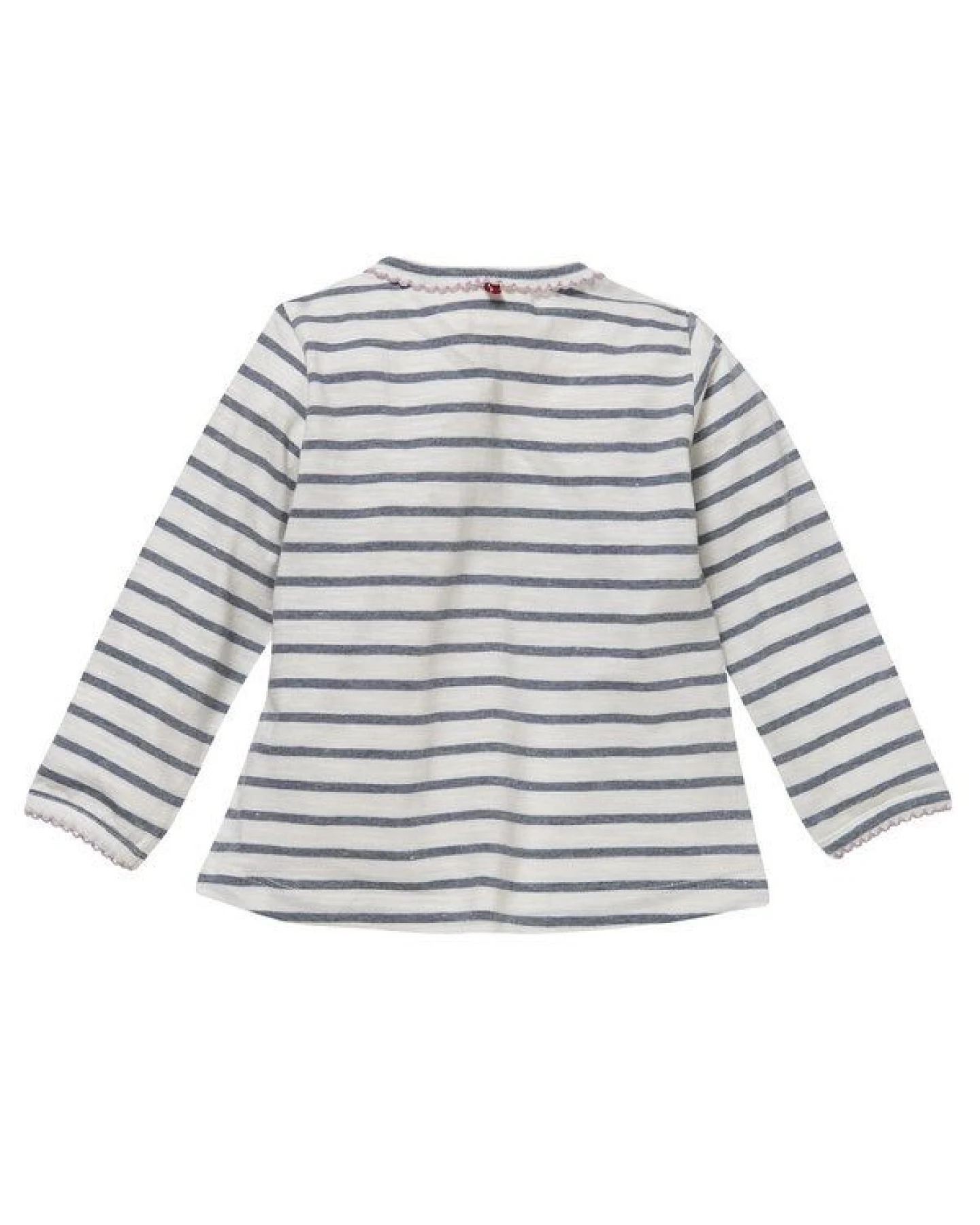 People Wear Organic Langarmshirt mit Vogel Applikation, weiß-blau geringelt, aus Bio-Baumwolle – Ansicht 2