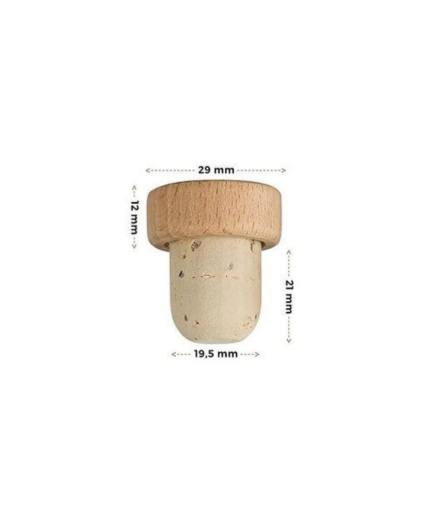 Kork-Deko Griffkorken mit Holzgriff 19,5mm – Ansicht 2