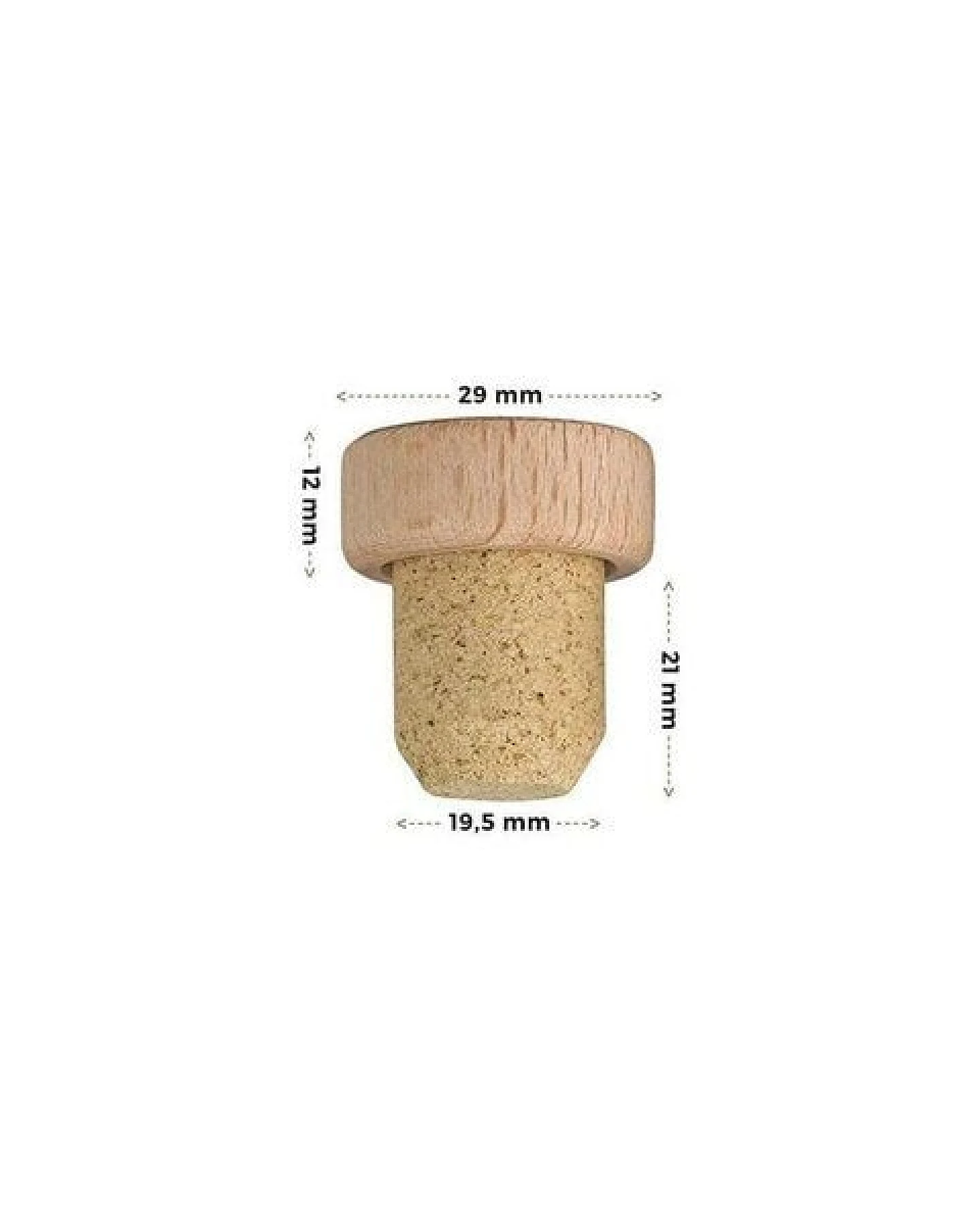 Kork-Deko Griffkorken mit Holzgriff 19,5mm – Ansicht 3