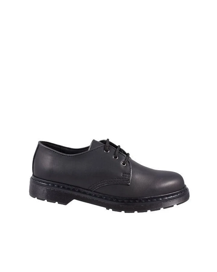 Shoezuu vegane 3 Loch Halbschuhe schwarz