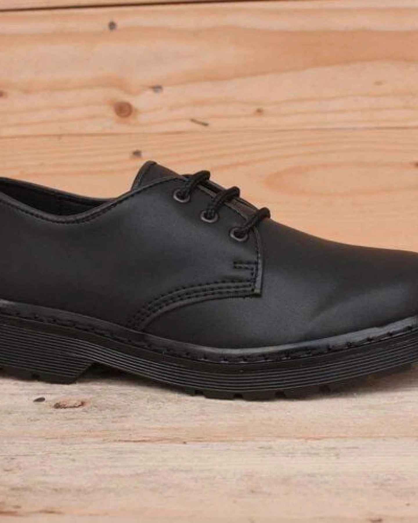 Shoezuu vegane 3 Loch Halbschuhe schwarz – Ansicht 2