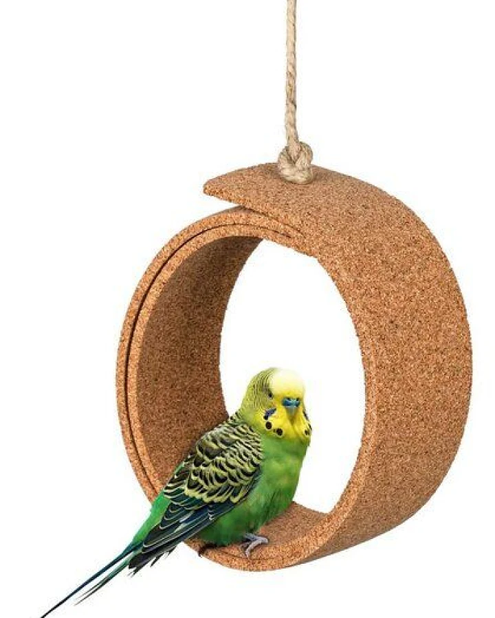 Kork-Deko Natürliche Kork-Vogelschaukel: vielseitiges Spiel- und Knabberzeug
