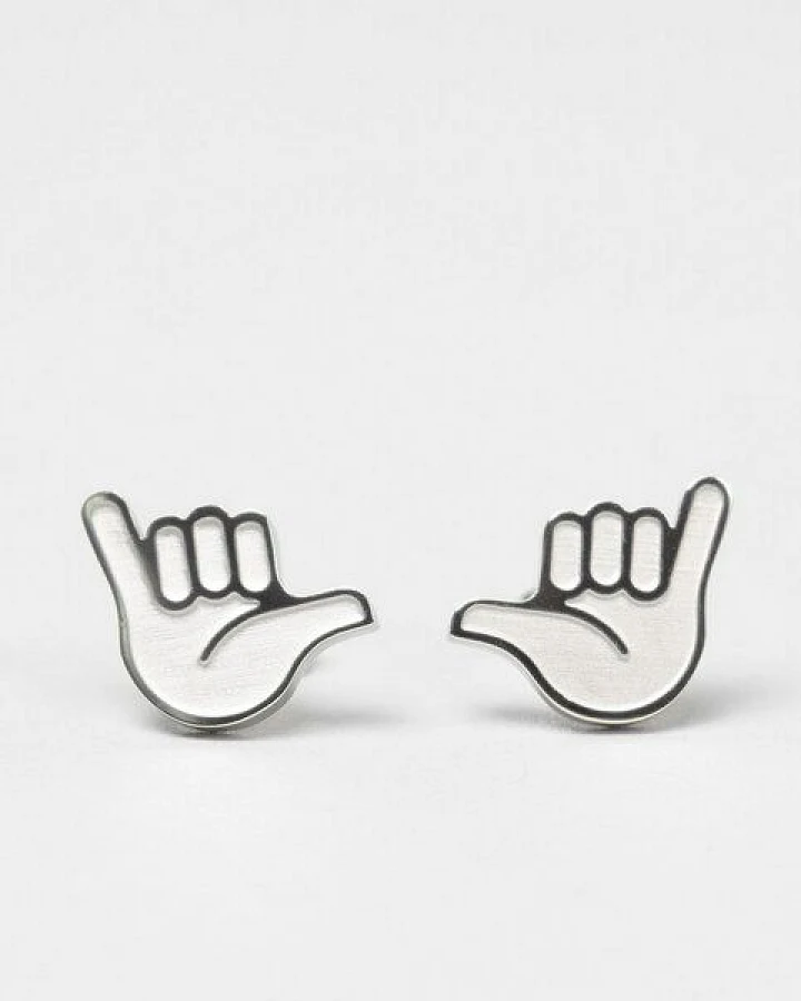 Fyngers Ohrstecker aus chirurgischen Edelstahl hochglanzpoliert - Modell HANG LOOSE