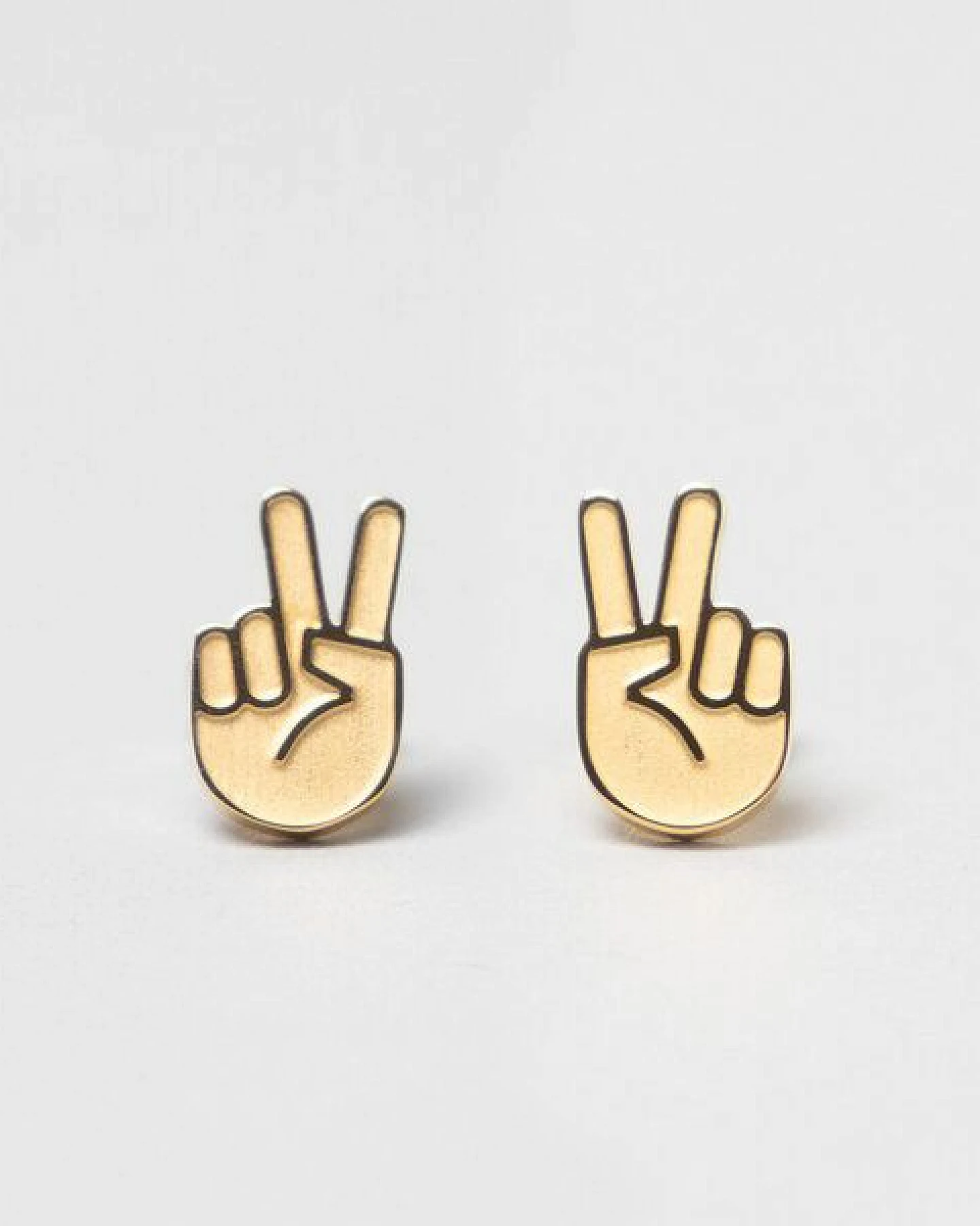 Fyngers Ohrstecker aus chirurgischen Edelstahl hochglanzpoliert - Modell PEACE – Ansicht 4
