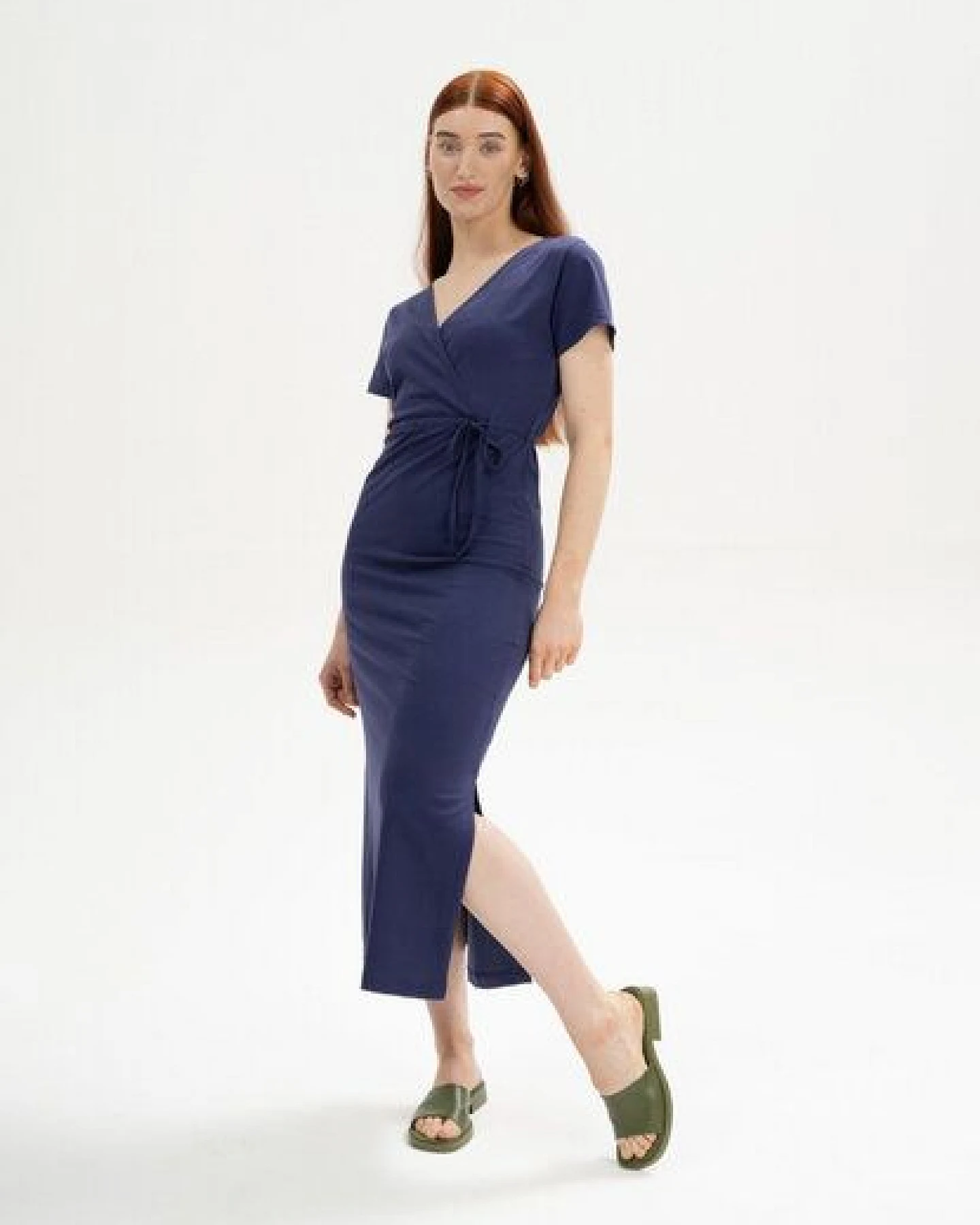 V-Neck Kleid lang Style SHREOSHI – Ansicht 2