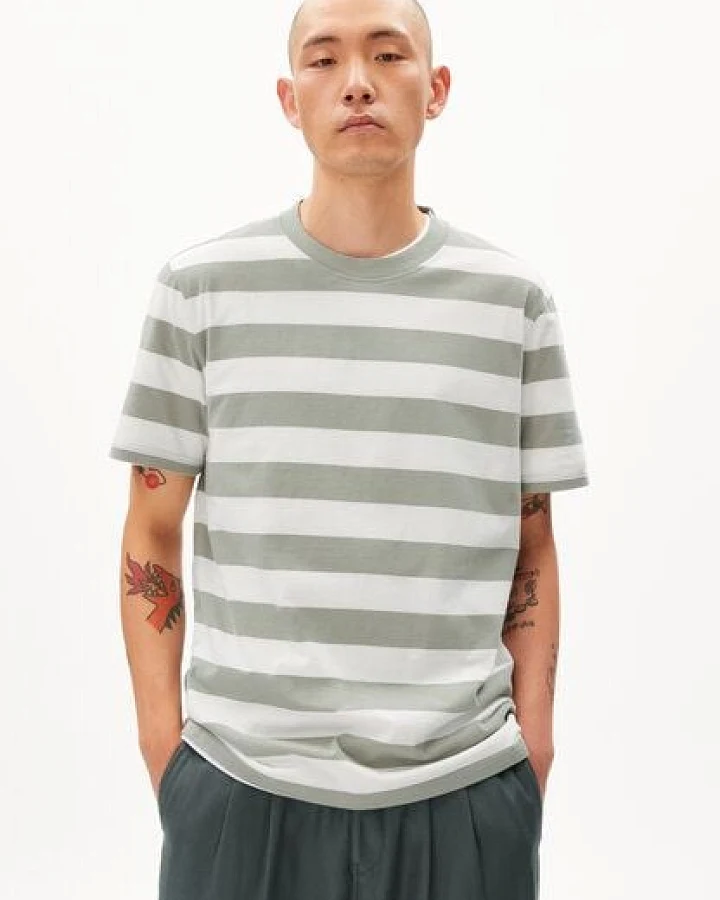 ARMEDANGELS BAHAAR STRIPES - Herren T-Shirt Relaxed Fit aus Bio-Baumwolle
