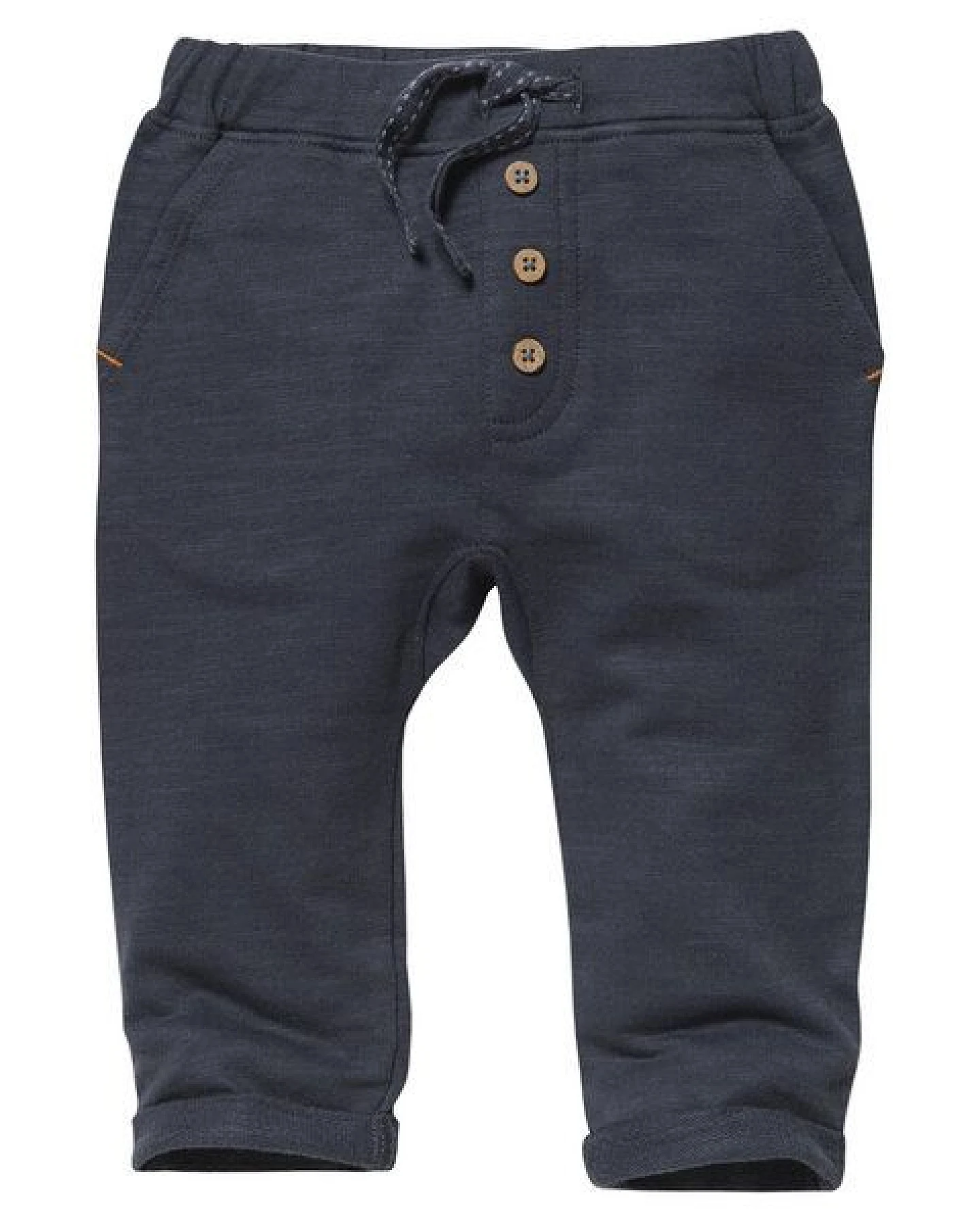 People Wear Organic Sweathose mit angedeutem Knopfverschluss, dunkelblau, aus Bio-Baumwolle – Ansicht 2