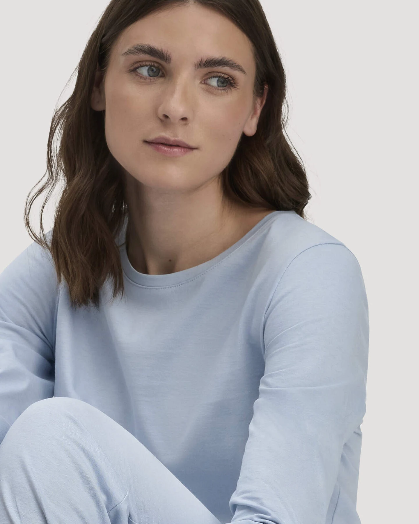 hessnatur Damen Schlafhose PURE COTTON aus Bio-Baumwolle - blau - Größe 42 – Ansicht 2