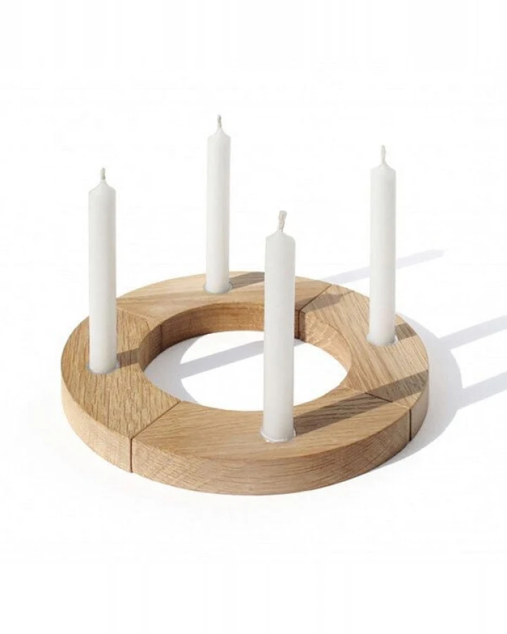 Adventskranz Eichenholz (side by side)