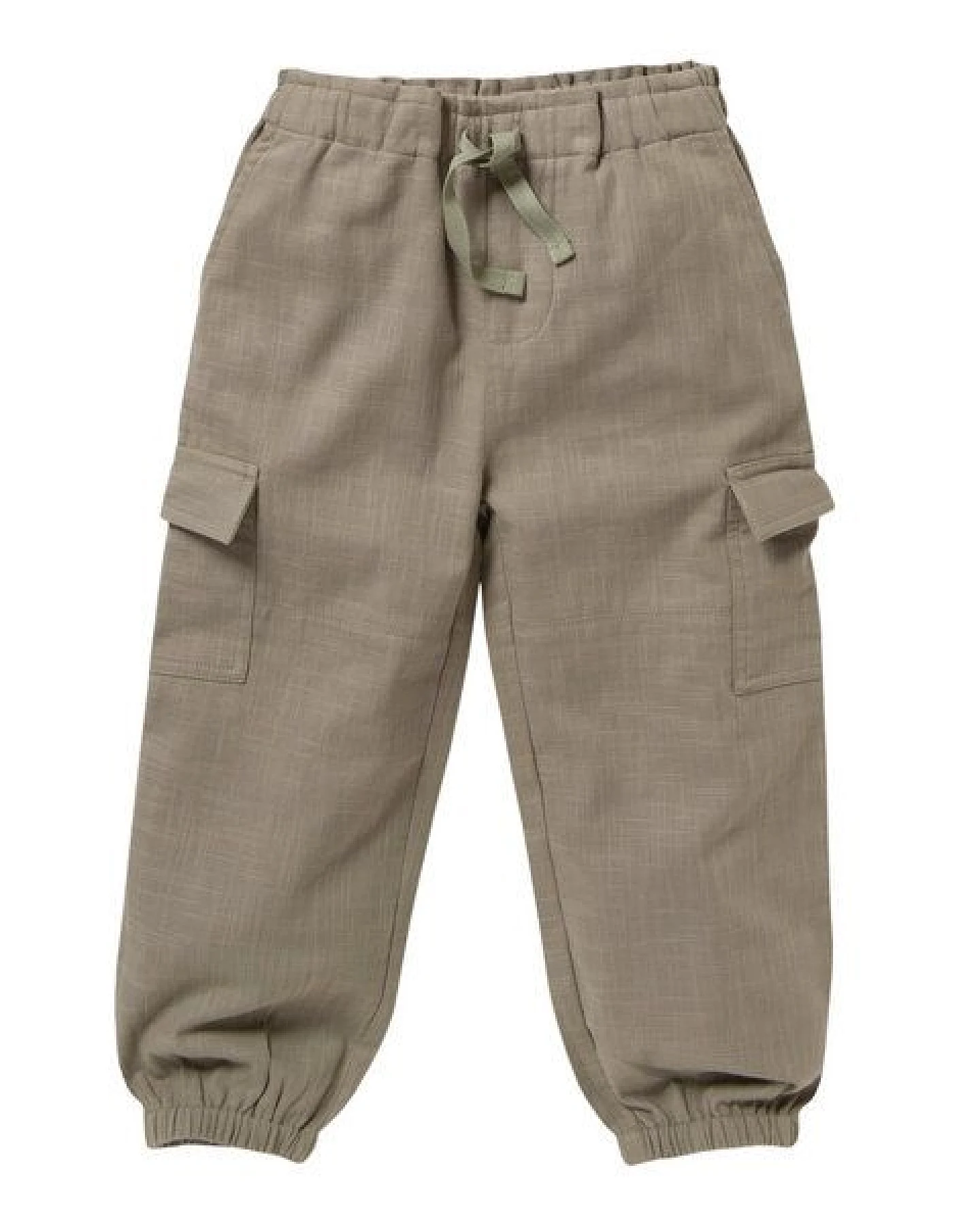 People Wear Organic Cargohose aus Musselin mit aufgesetzten Klappentaschen, khaki, aus Bio-Baumwolle – Ansicht 2