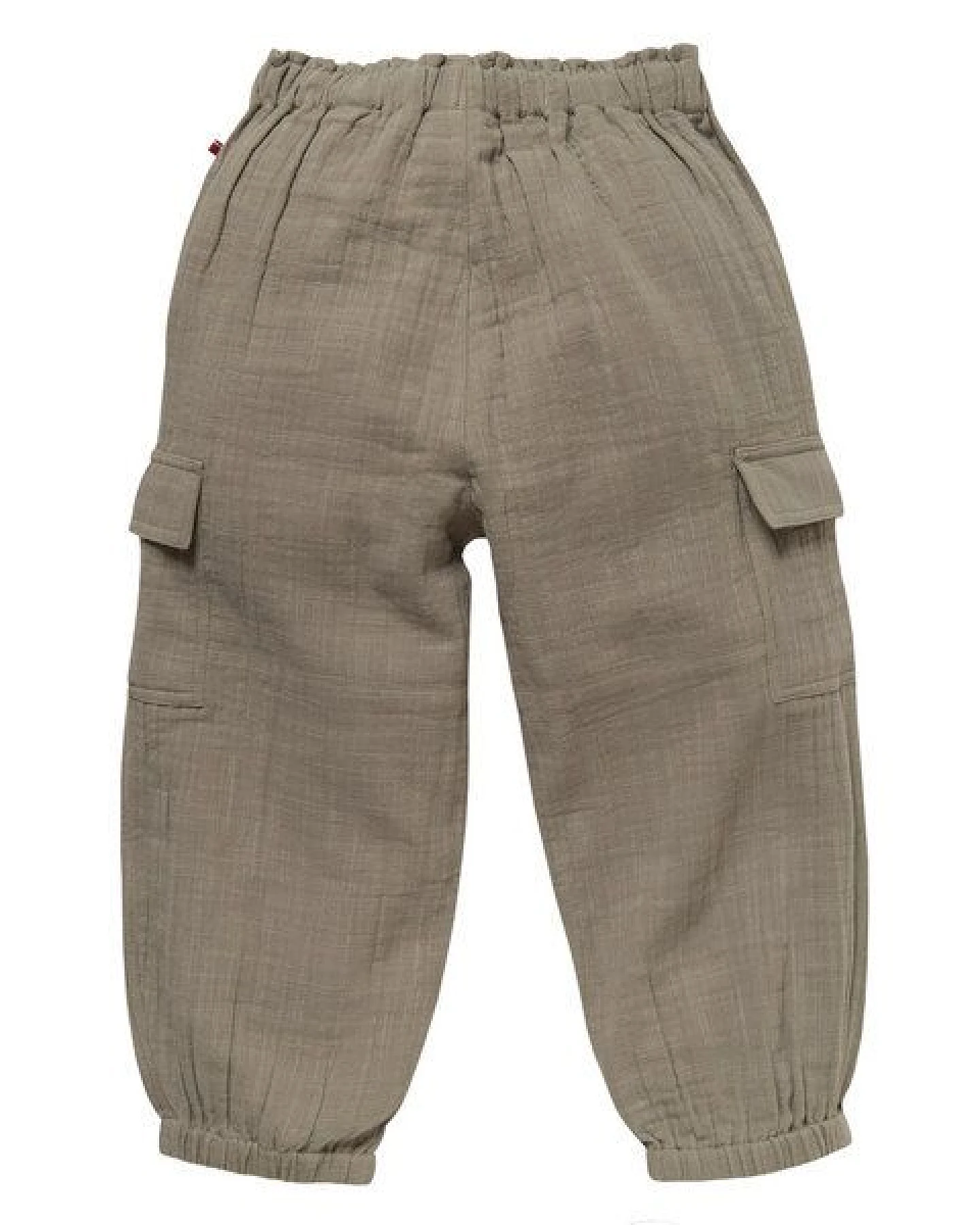 People Wear Organic Cargohose aus Musselin mit aufgesetzten Klappentaschen, khaki, aus Bio-Baumwolle – Ansicht 3