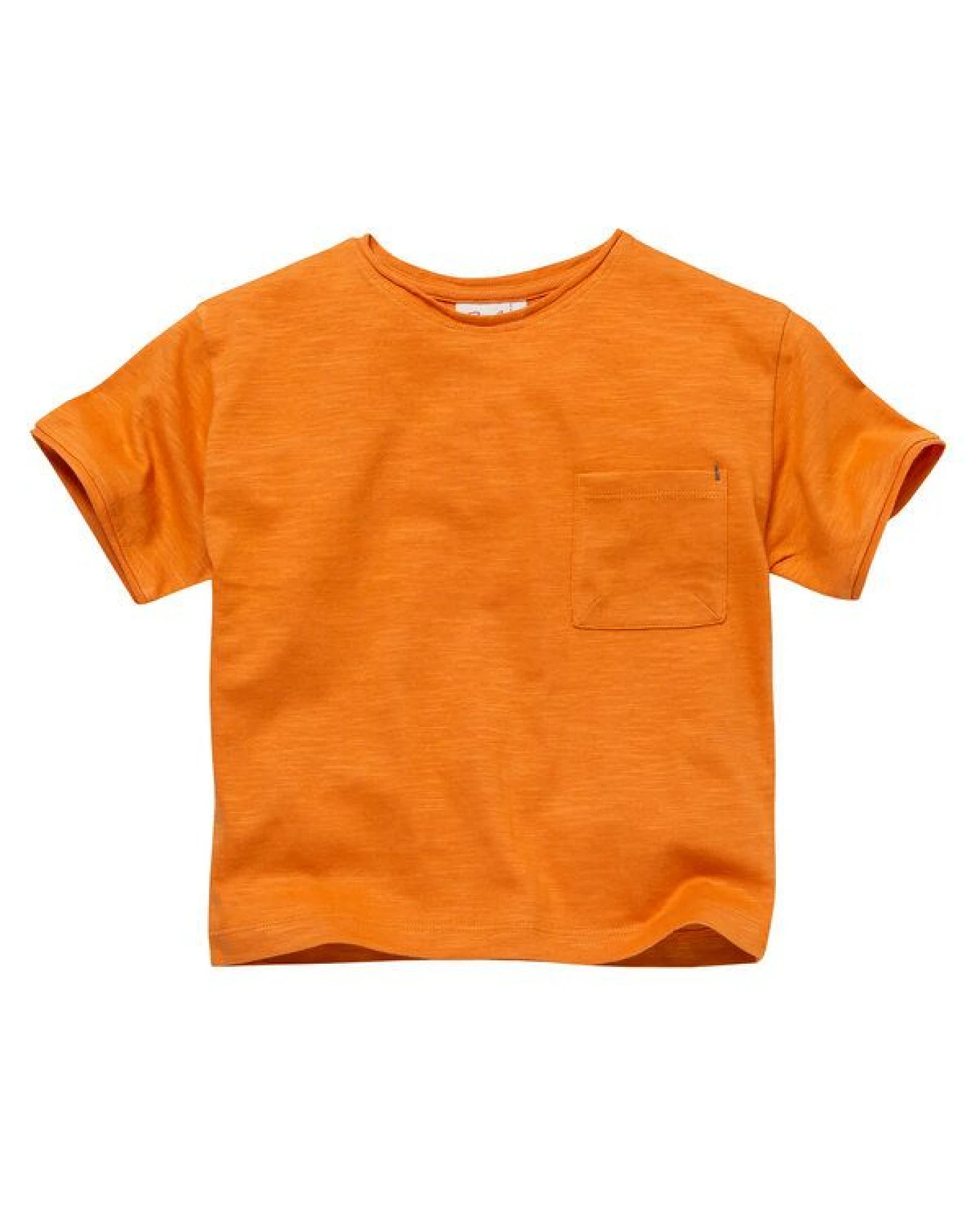 People Wear Organic Doppelpack Kurzarm-Shirts, orange mit Brusttasche und beige mit Skaterprint, aus Bio-Baumwolle – Ansicht 2