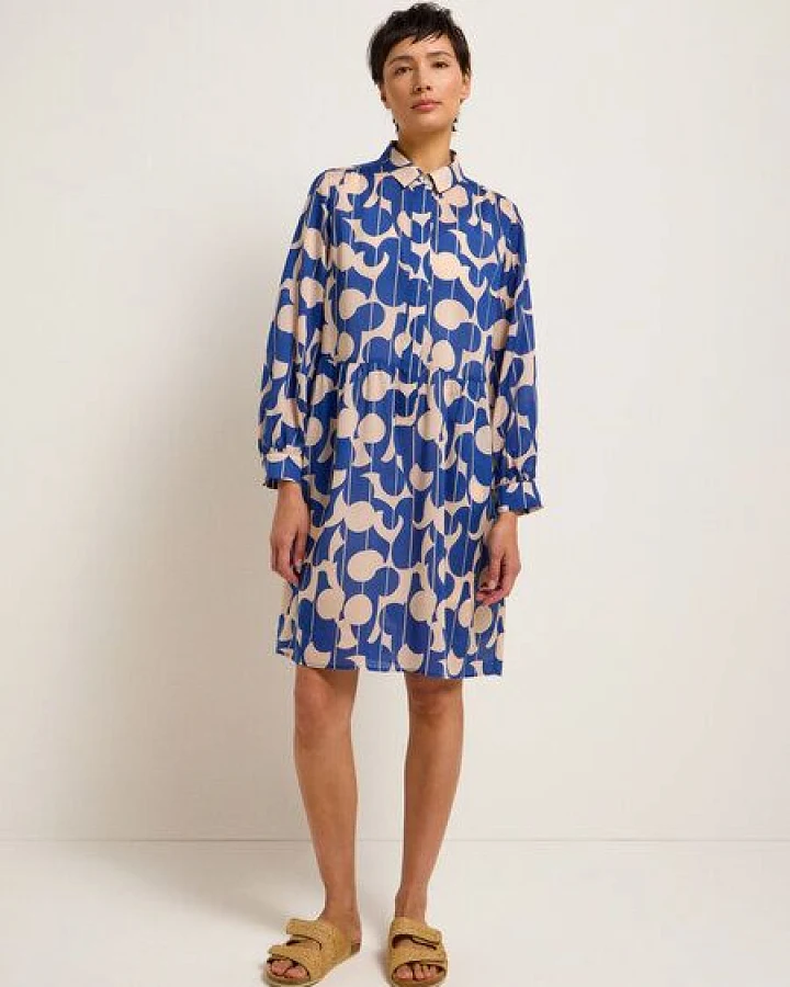 LANIUS Hemdblusenkleid Print Graphic Dots aus TENCEL Lyocell