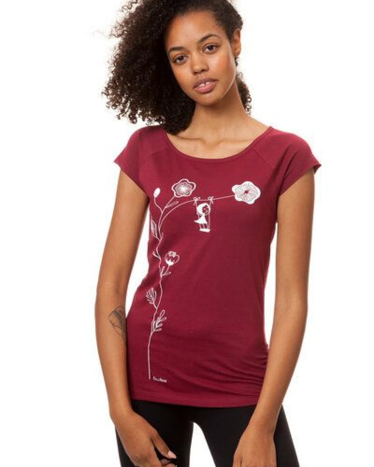 FellHerz Damen T-Shirt Schaukelmädchen Bio & Fair & Vegan – Ansicht 2