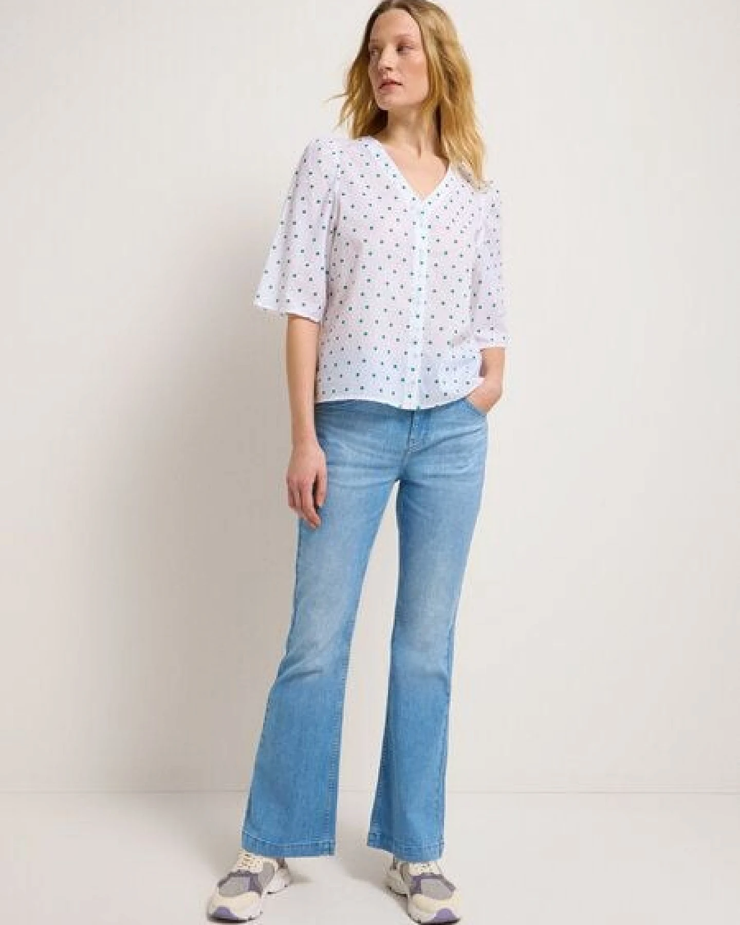 LANIUS 3/4-Arm Bluse aus Bio-Baumwolle – Ansicht 3