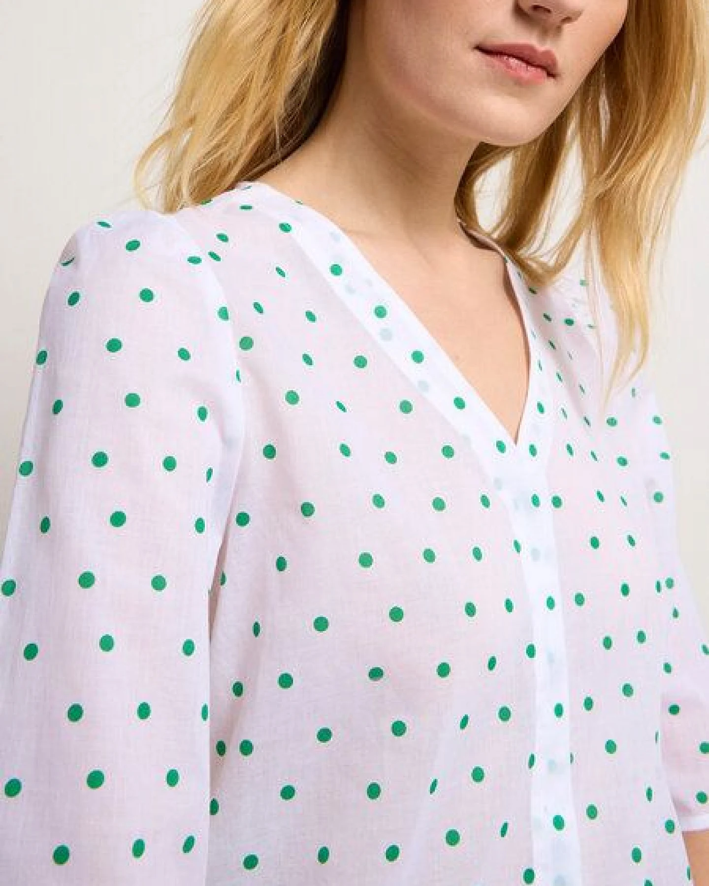 LANIUS 3/4-Arm Bluse aus Bio-Baumwolle – Ansicht 4