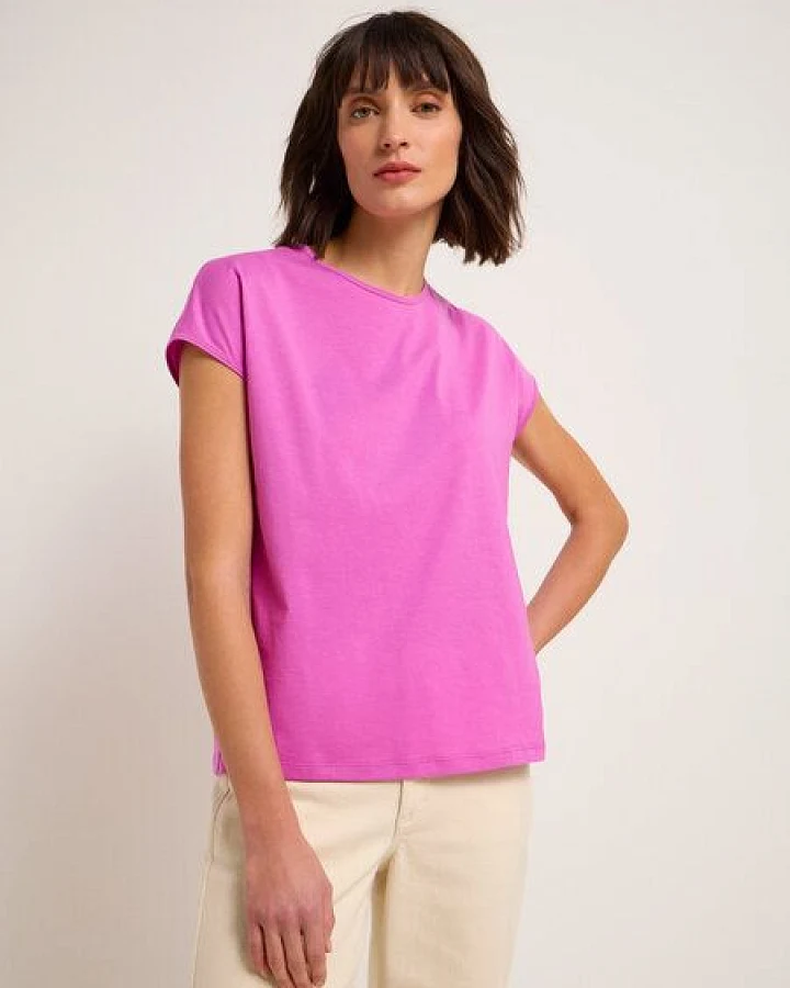 LANIUS Shirt mit überschnittener Schulter aus Bio-Baumwolle