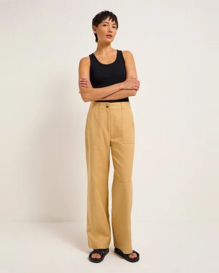LANIUS Marlenehose mit aufgesetzten Taschen aus TENCEL Lyocell und Bio-Baumwolle