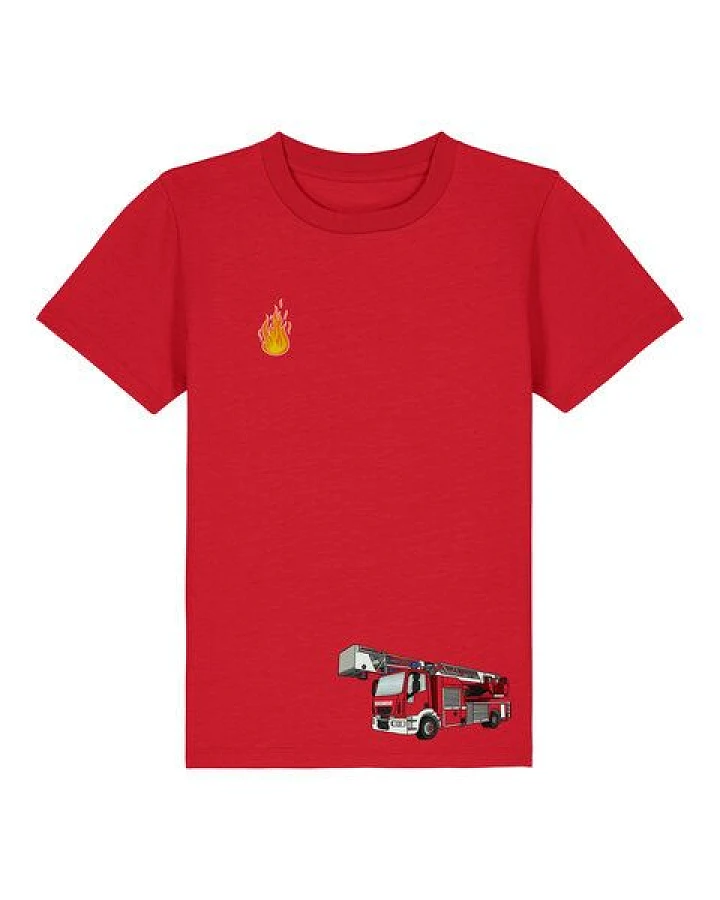 Spangeltangel Kinder-T-shirt "Feuerwehr" rot, Biobaumwolle