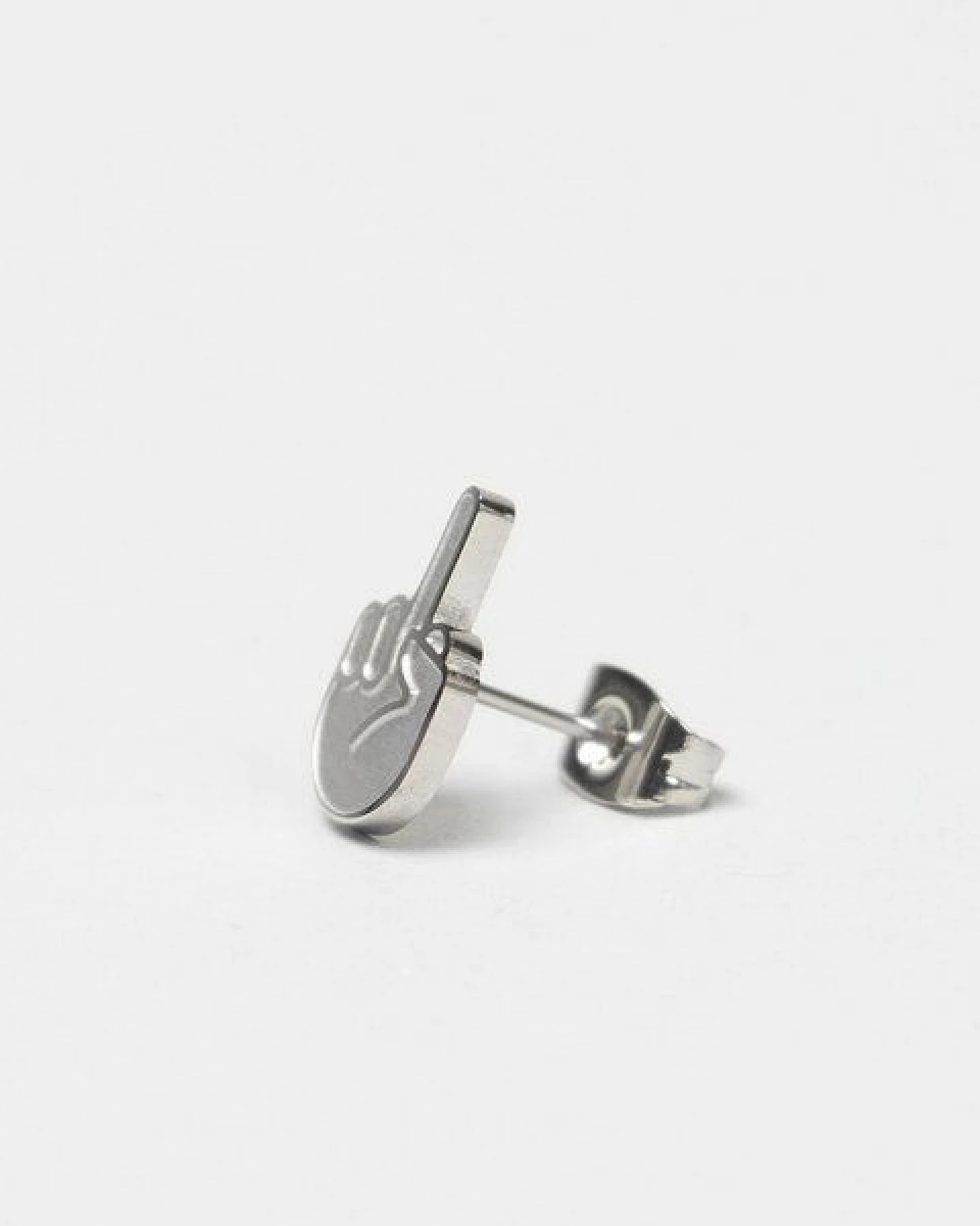 Fyngers Ohrstecker aus chirurgischen Edelstahl hochglanzpoliert - Modell F*CK YOU – Ansicht 3