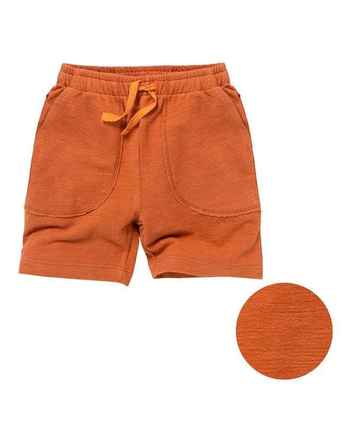 People Wear Organic Sweat-Bermuda mit aufgesetzten Taschen in rostfarben, aus Bio-Baumwolle