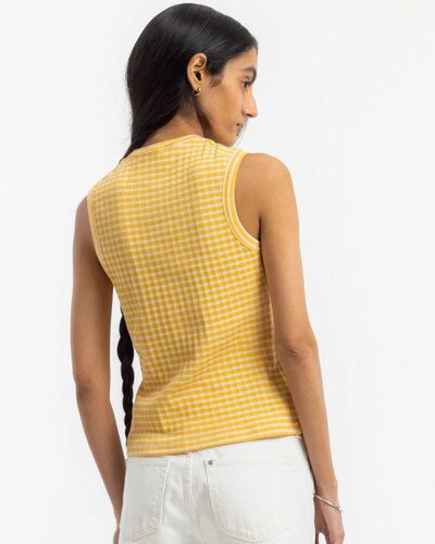 Rotholz Geripptes Singlet aus Bio Baumwolle – Ansicht 3