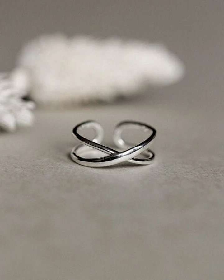 lille mus Ring 'Doppel' 925 Silber / vergoldet