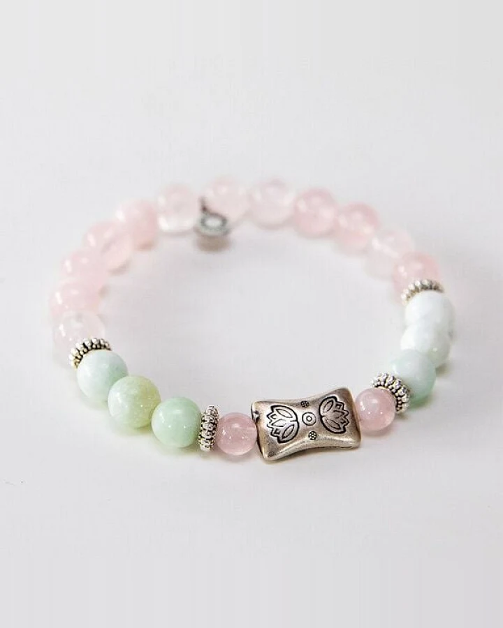 Divasya Armband "Lotus Garden" aus Rosenquarz