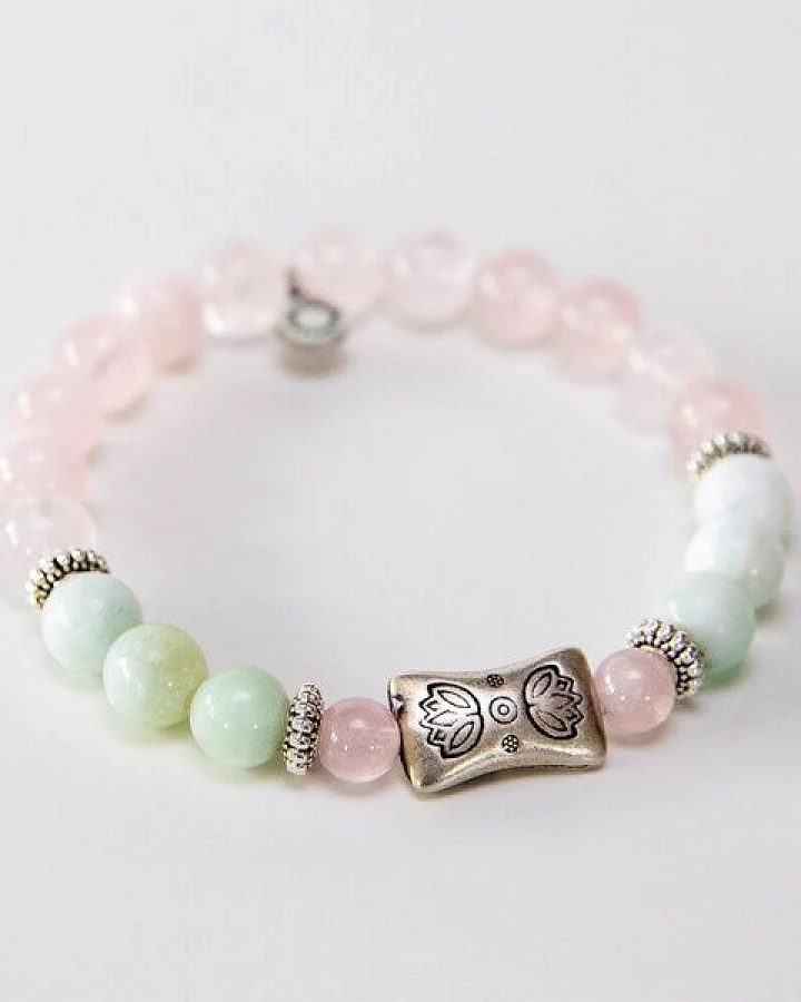Divasya Armband "Lotus Garden" aus Rosenquarz