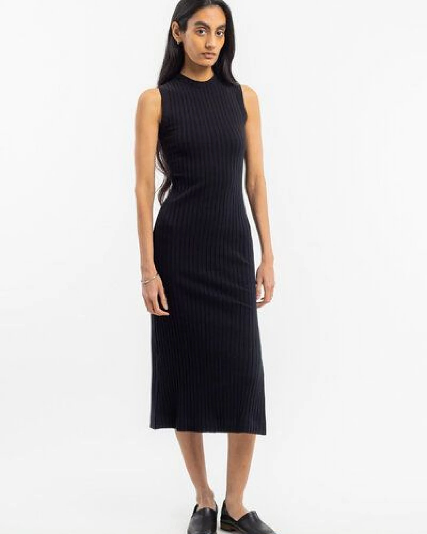 Rotholz Geripptes Kleid Bio Baumwolle – Ansicht 3