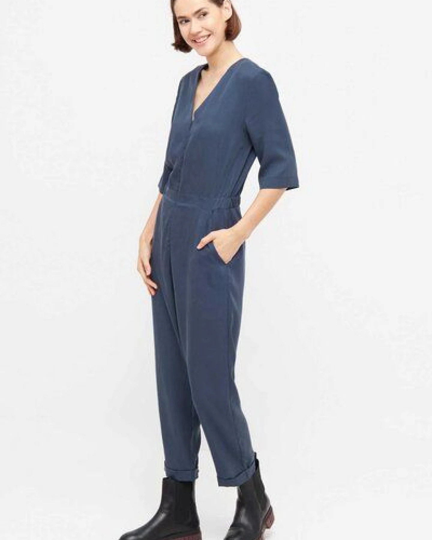 WiDDA berlin Rauchblauer Overall aus TENCEL – Ansicht 3