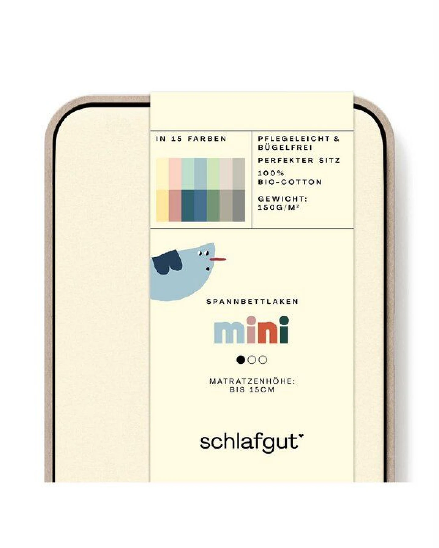 Schlafgut Kinderspannbettlaken Casual Mini - 100% Biobaumwolle - Matratzenhöhe bis 15cm – Ansicht 3