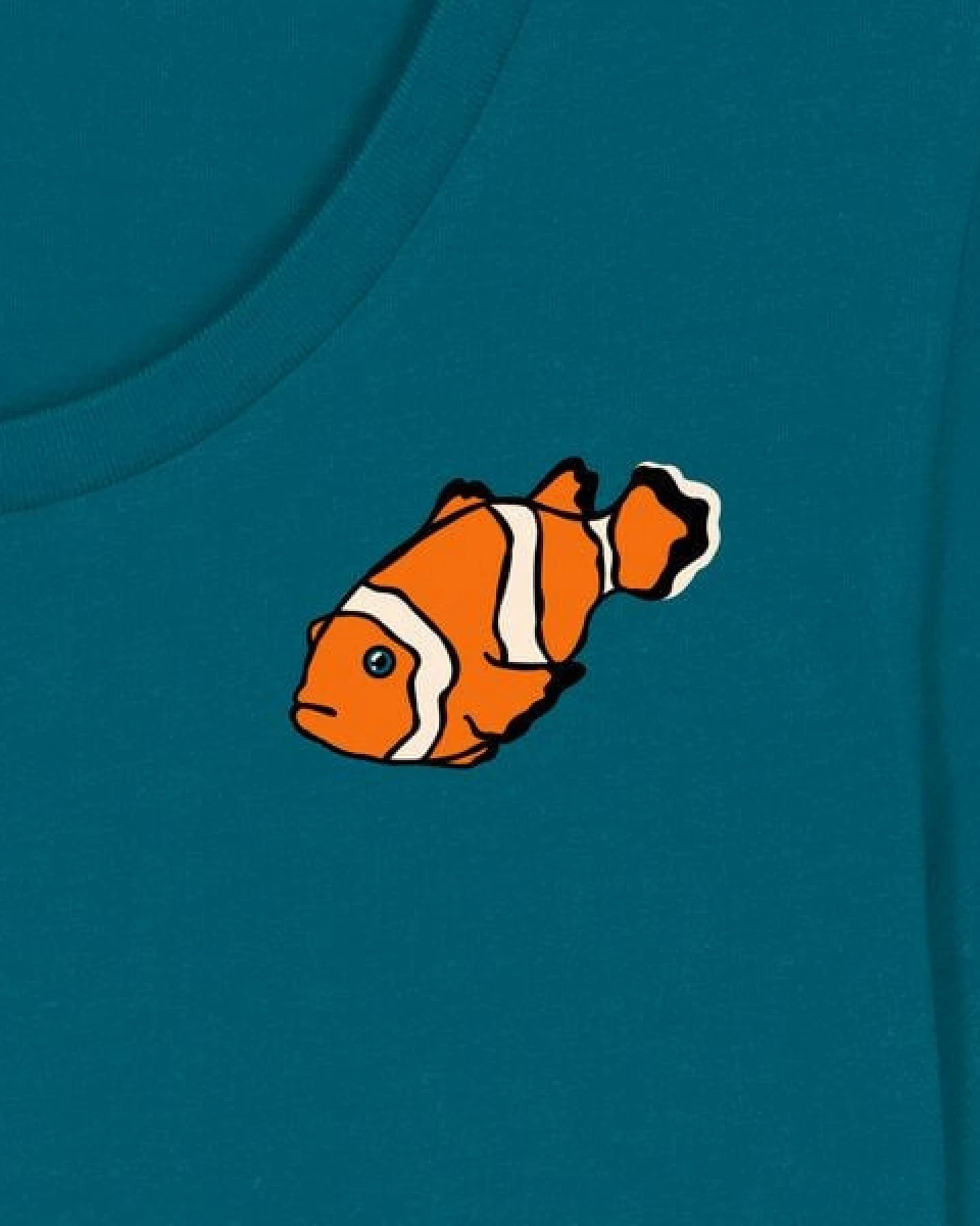 Spangeltangel T-Shirt bedruckt, "Clownfisch", nachhaltig, Biobaumwolle, Brustprint, Damen, Kurzarmshirt, Damenshirt, Frauen, bio – Ansicht 2
