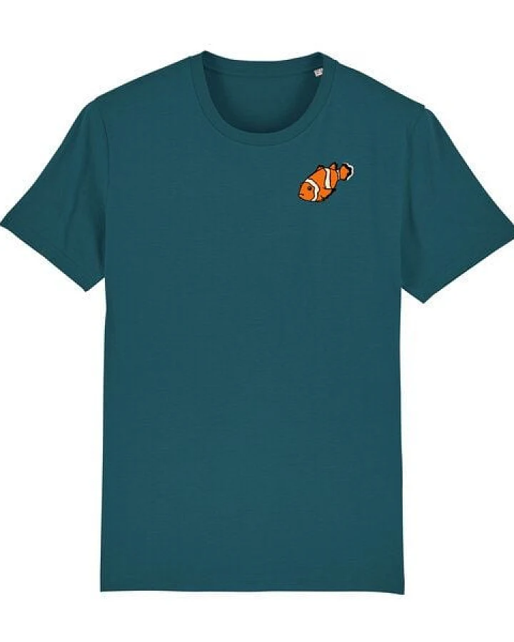 Spangeltangel T-Shirt bedruckt, "Clownfisch", nachhaltig, Biobaumwolle, Brustprint, Herren, Männer, bio, Tiere, Fische, Meer, Ozean