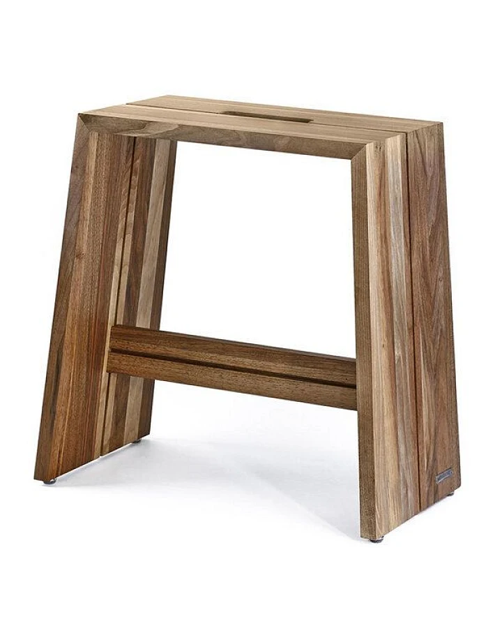 NATUREHOME Hocker Holz Nussbaum Massiv Design Läufer und Keichel Handarbeit