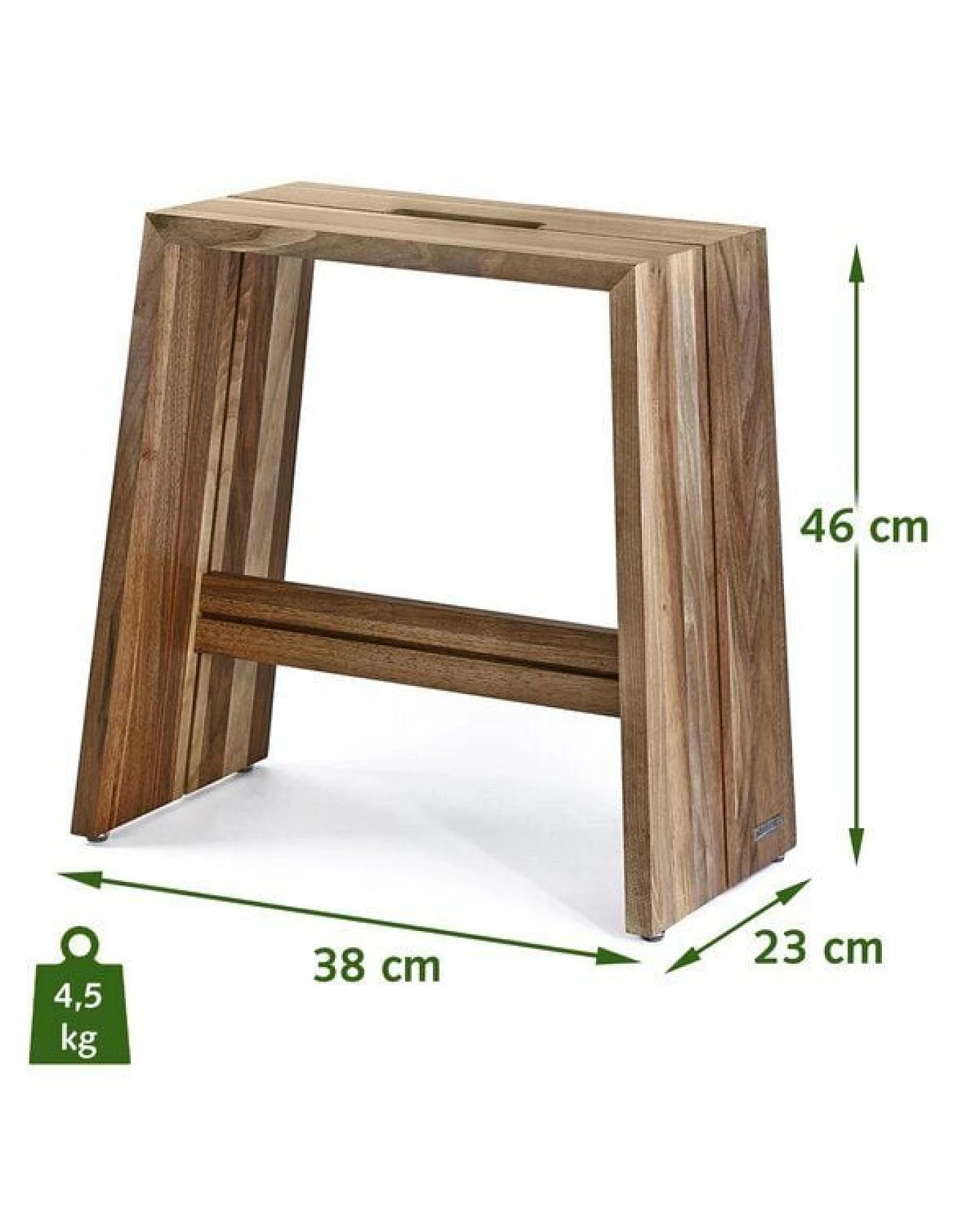 NATUREHOME Hocker Holz Nussbaum Massiv Design Läufer und Keichel Handarbeit – Ansicht 3