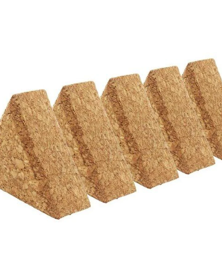 Kork-Deko 5er-Pack Korkdreiecke: Geometrische Formen aus Presskork