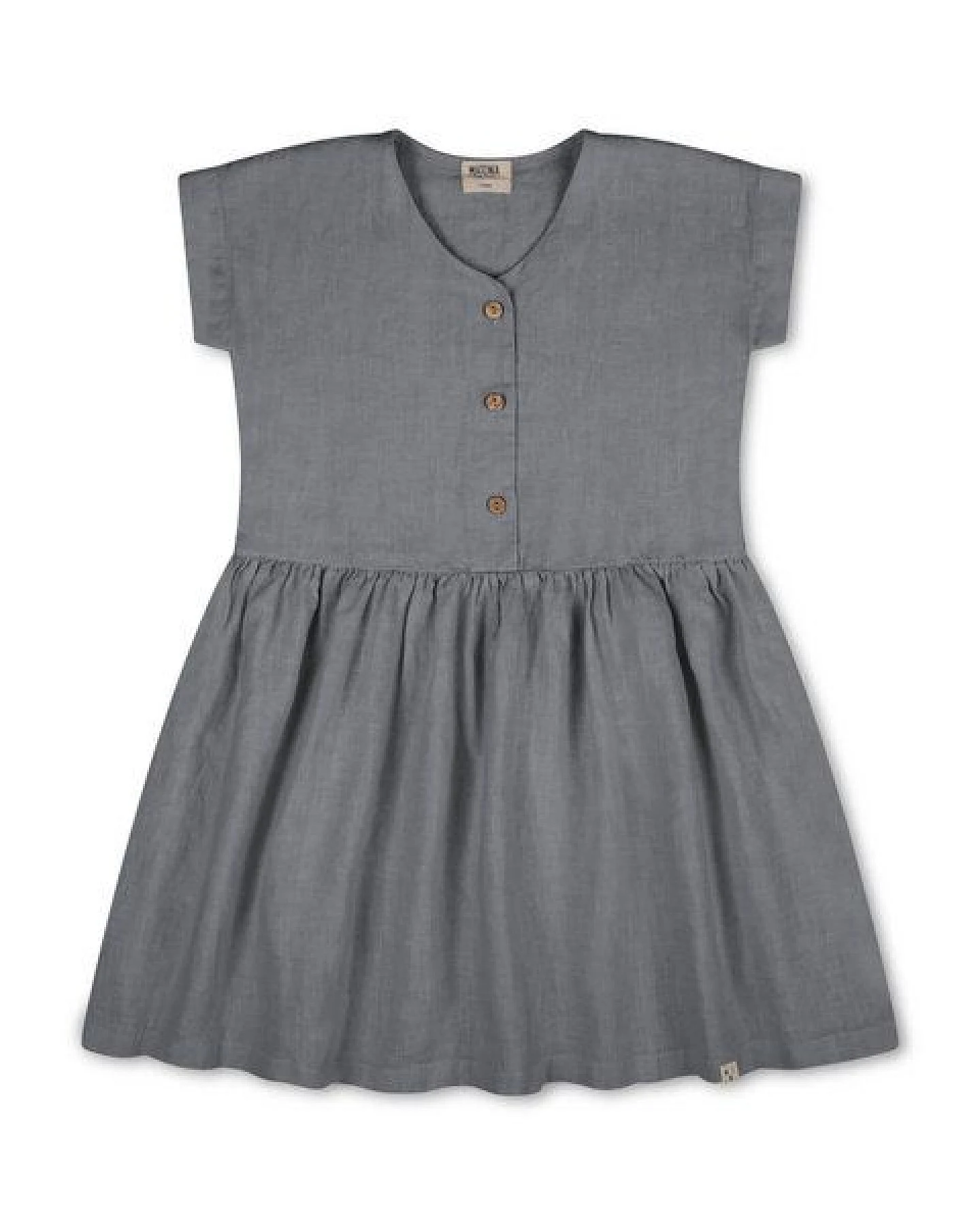 Matona Leinenkleid für Kinder mit kurzen Ärmeln / Simple Dress – Ansicht 3