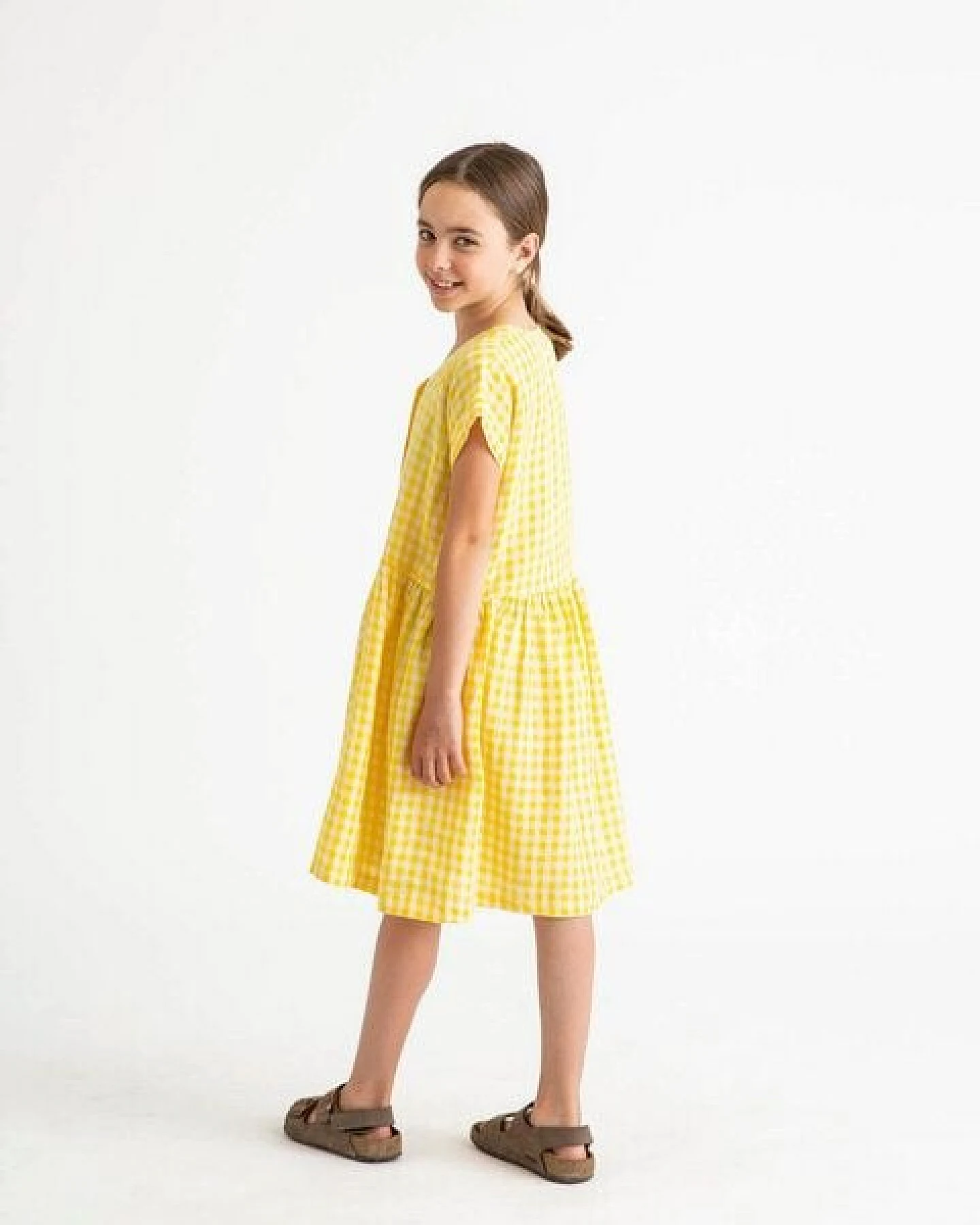 Matona Leinenkleid für Kinder mit kurzen Ärmeln / Simple Dress – Ansicht 2