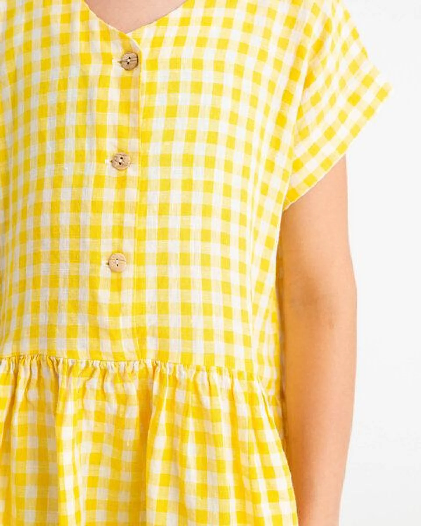 Matona Leinenkleid für Kinder mit kurzen Ärmeln / Simple Dress – Ansicht 3