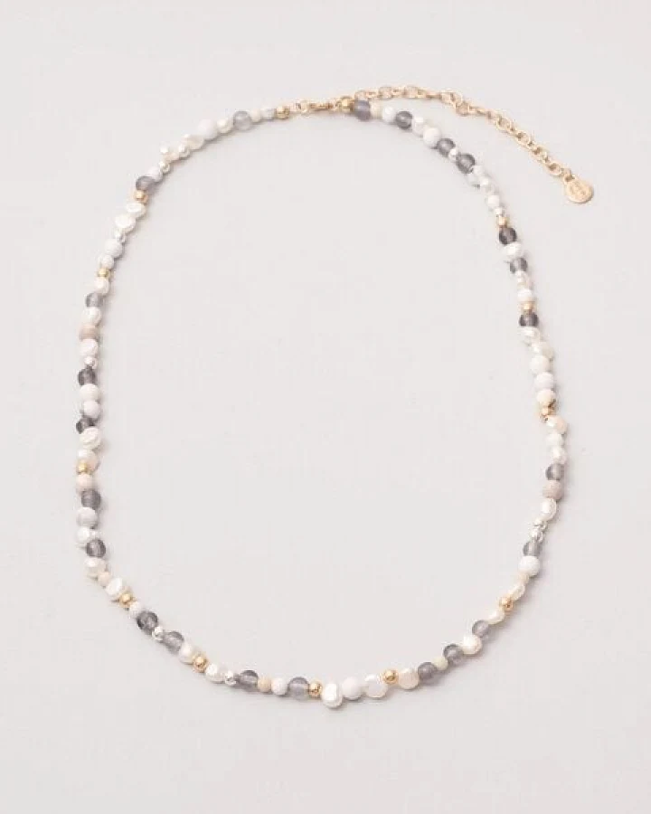 fejn jewelry Kette 'winter pearl' mit Süsswasserperlen und Halbedelsteinen